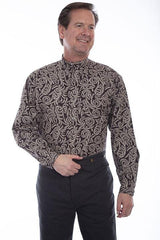 Scully BROWN PAISLEY BUTTON FRONT SHIRT - Scully Leather