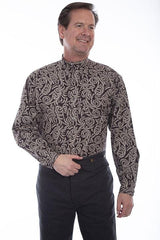 Scully BROWN PAISLEY BUTTON FRONT SHIRT - Flyclothing LLC