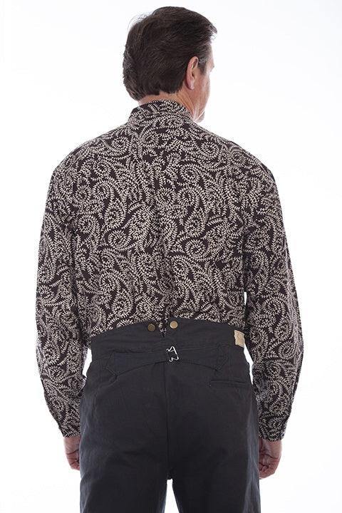 Scully BROWN PAISLEY BUTTON FRONT SHIRT - Scully Leather