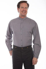 Scully GREY PRINTED BUTTON FRONT SHIRT - Flyclothing LLC