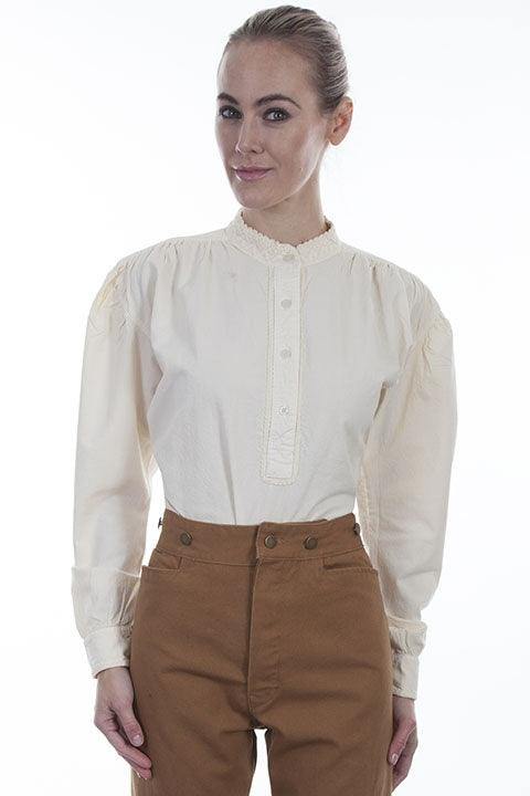 Scully IVORY LADIES BLOUSE - Scully Leather