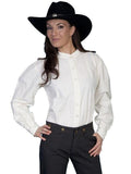 Scully IVORY PERUVIAN COTTON PLEATED FRONT BLOUSE - Scully Leather