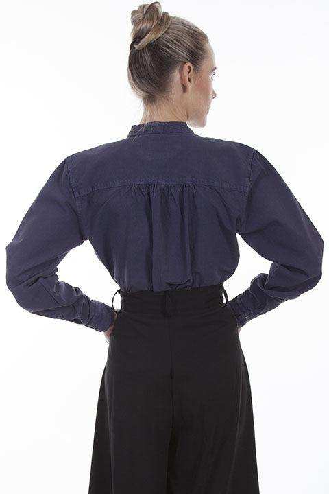 Scully BLUE PAISLEY BIB FRONT BLOUSE - Scully Leather - Flyclothing LLC