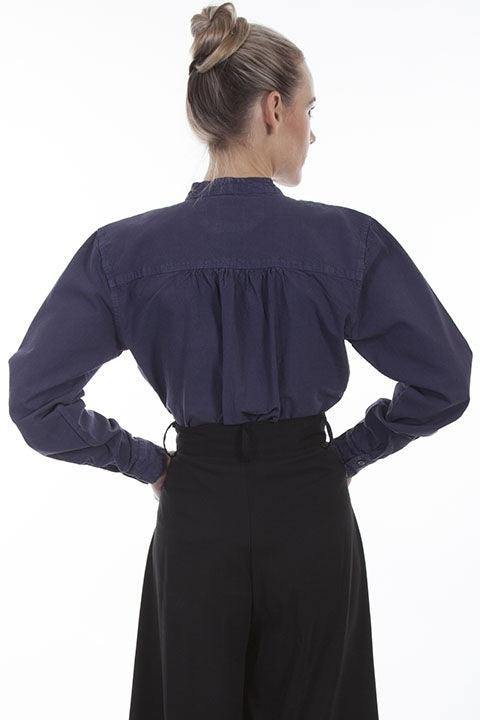 Scully BLUE PAISLEY BIB FRONT BLOUSE - Scully Leather