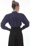 Scully BLUE PAISLEY BIB FRONT BLOUSE - Scully Leather