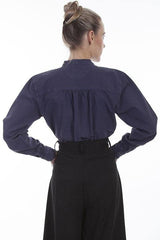 Scully BLUE PAISLEY BIB FRONT BLOUSE - Scully Leather