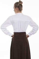 Scully WHITE PAISLEY BIB FRONT BLOUSE - Scully Leather - Flyclothing LLC