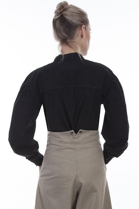Scully BLACK BLOUSE W/CONT. EMB. - Scully Leather