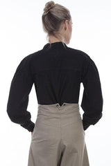 Scully BLACK BLOUSE W/CONT. EMB. - Scully Leather