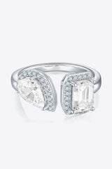 1 Carat Moissanite 925 Sterling Silver Open Ring - Trendsi - Flyclothing LLC