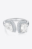 1 Carat Moissanite 925 Sterling Silver Open Ring - Trendsi