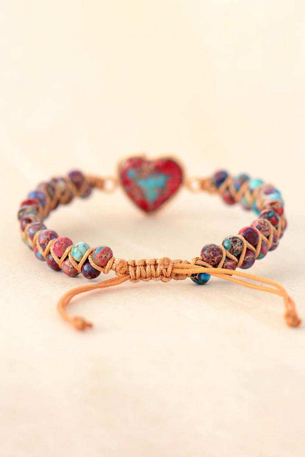 Handmade Heart Shape Natural Stone Bracelet - Trendsi - Flyclothing LLC