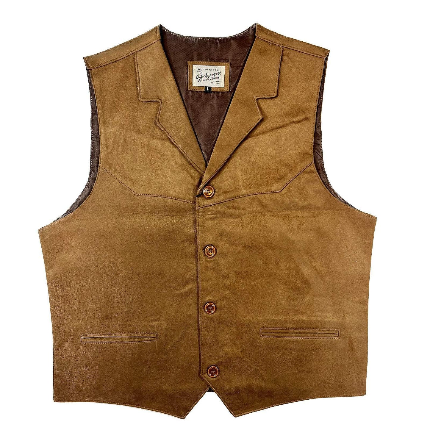 Rockmount Clothing Men's Tan Suede Cloth Leather Vest - Rockmount Clothing - Flyclothing LLC