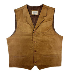 Rockmount Clothing Men's Tan Suede Cloth Leather Vest