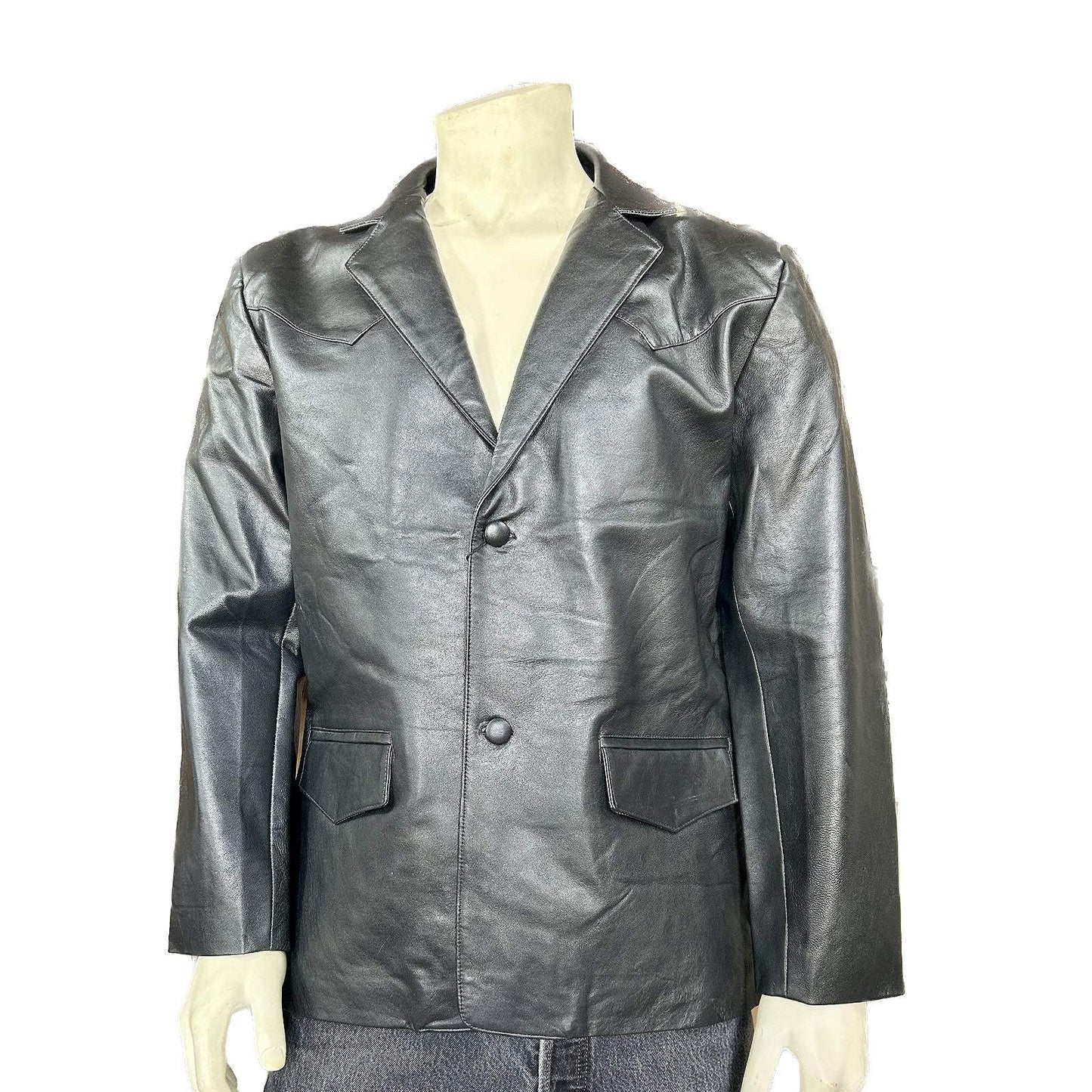Rockmount Clothing Men's Black Leather Western Blazer Lamb - Rockmount Clothing - Flyclothing LLC