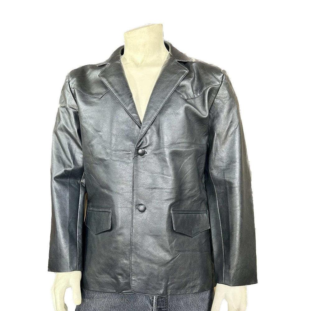 Rockmount Clothing Men's Black Leather Western Blazer Lamb - Rockmount Clothing - Flyclothing LLC