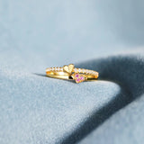 18K Gold-Plated 925 Sterling Silver Double-Layered Ring - Trendsi