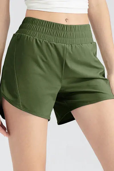 Elastic Waist Active Shorts - Trendsi - Flyclothing LLC