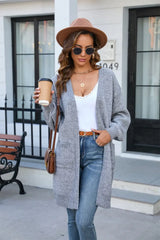 Open Front Dropped Shoulder Cardigan with Pocket - Trendsi - Flyclothing LLC
