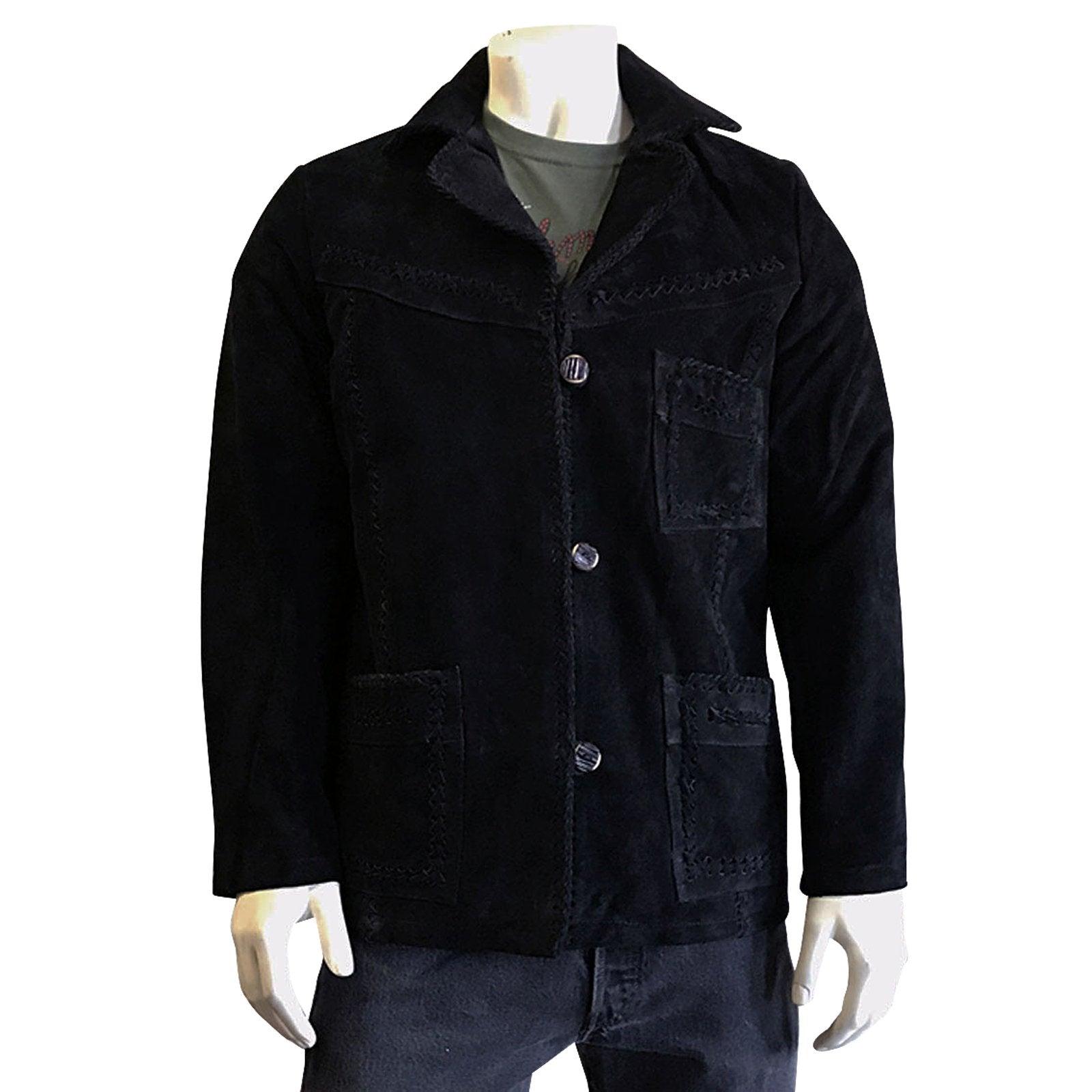 Kid's Charcoal Black Laced Suede Western Jacket - Flyclothing LLC