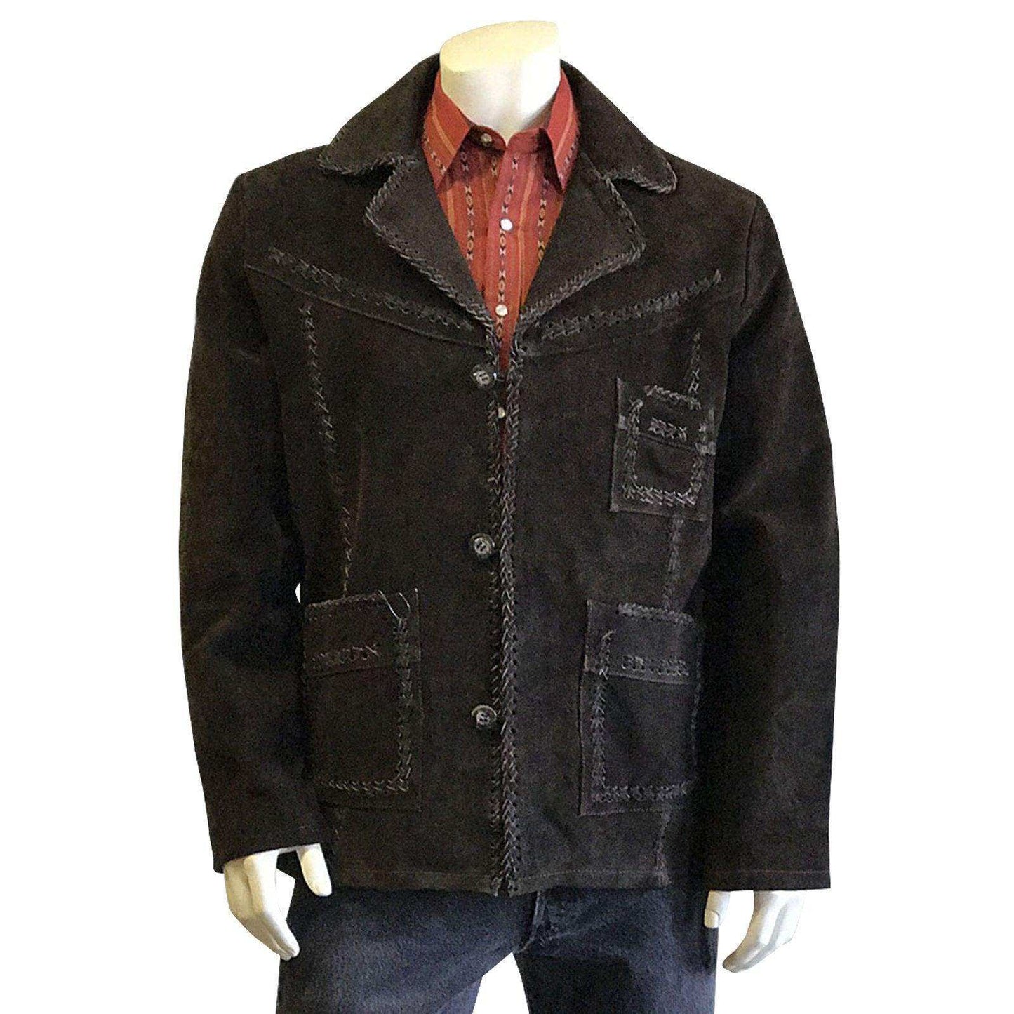 Kid's Chocolate Brown Laced Suede Western Jacket - Rockmount Clothing - Flyclothing LLC