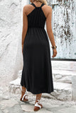 Surplice Neck Slit Sleeveless Dress - Trendsi