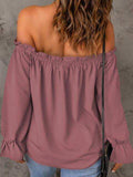 Off-Shoulder Flounce Sleeve Blouse - Trendsi - Flyclothing LLC