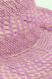 Fame Checkered Straw Weave Sun Hat - Trendsi - Flyclothing LLC