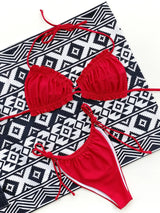 Frill Trill Halter Neck Bikini Set - Trendsi - Flyclothing LLC