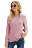 Swiss Dot Johnny Collar Blouse - Trendsi - Flyclothing LLC