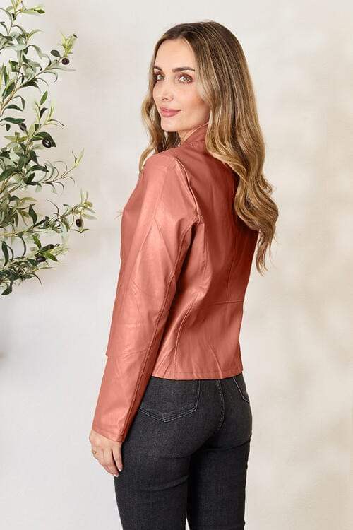 Mock Neck Zip Up Jacket - Trendsi - Flyclothing LLC