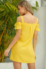 Cold-Shoulder Mini Dress - Trendsi - Flyclothing LLC