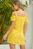 Cold-Shoulder Mini Dress - Trendsi