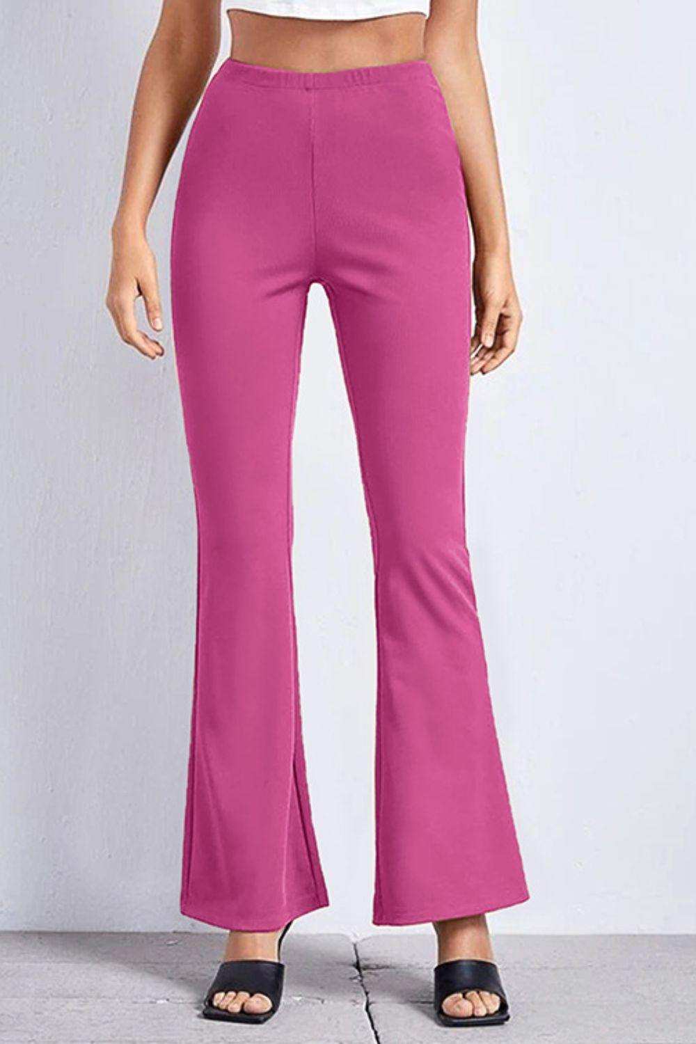 High Rise Flare Pants - Trendsi - Flyclothing LLC
