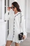 Contrast V-Neck Sweater Dress - Trendsi - Flyclothing LLC