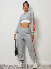 Cropped Sweatshirt and Sweatpants Set - Trendsi