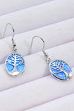 Opal Blue Platinum-Plated Drop Earrings - Trendsi