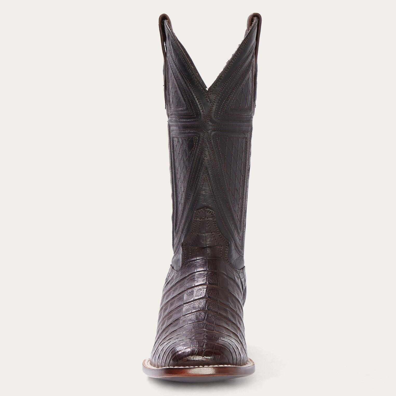Stetson Kaycee Brown Caiman Belly Cowboy Boot - Flyclothing LLC