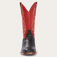 Stetson Arlington Black Teju Red Matte Cowboy Boot - Flyclothing LLC