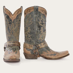 Stetson Sundance Kid Washed Crater Black Cowboy Boot - Flyclothing LLC