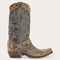 Stetson Sundance Kid Washed Crater Black Cowboy Boot - Flyclothing LLC