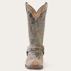Stetson Sundance Kid Washed Crater Black Cowboy Boot
