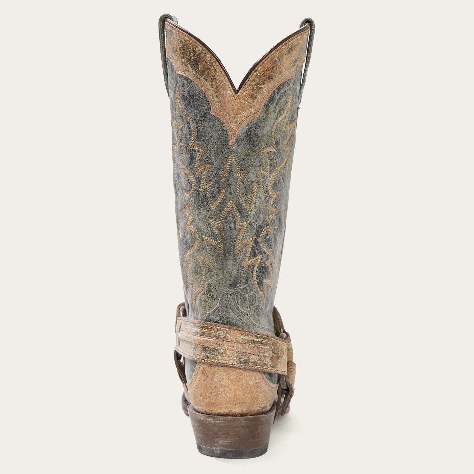 Stetson Sundance Kid Washed Crater Black Cowboy Boot - Flyclothing LLC