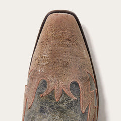 Stetson Sundance Kid Washed Crater Black Cowboy Boot