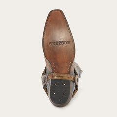 Stetson Sundance Kid Washed Crater Black Cowboy Boot