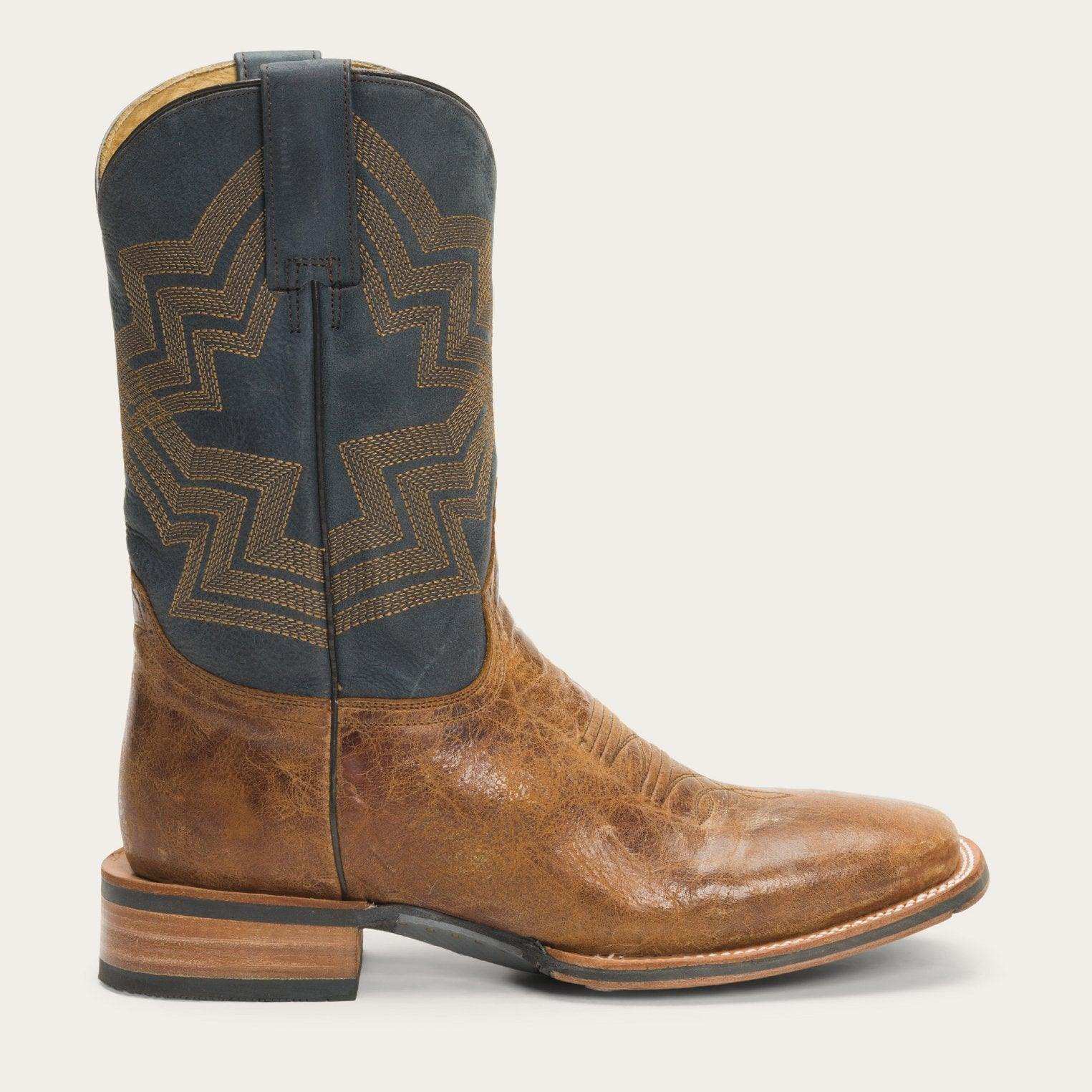 Stetson Goddard Burnished Blue & Brown Leather Boot - Stetson - Flyclothing LLC