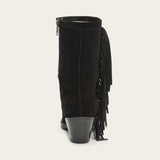 Stetson Halle Suede Fringe Side Zip Black Boot - Stetson - Flyclothing LLC