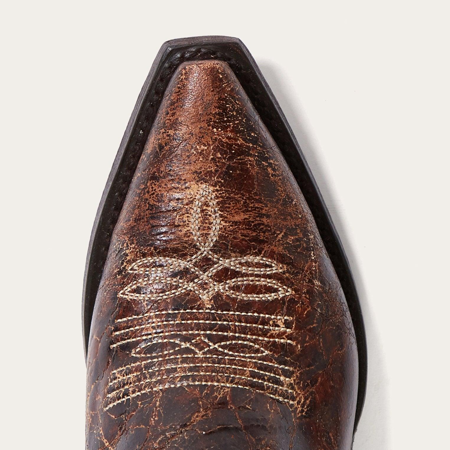 Stetson Vintage Brown Tulip Underlay Cowboy Boot - Flyclothing LLC
