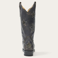 Stetson Star Distressed Black Cowboy Boot - Flyclothing LLC