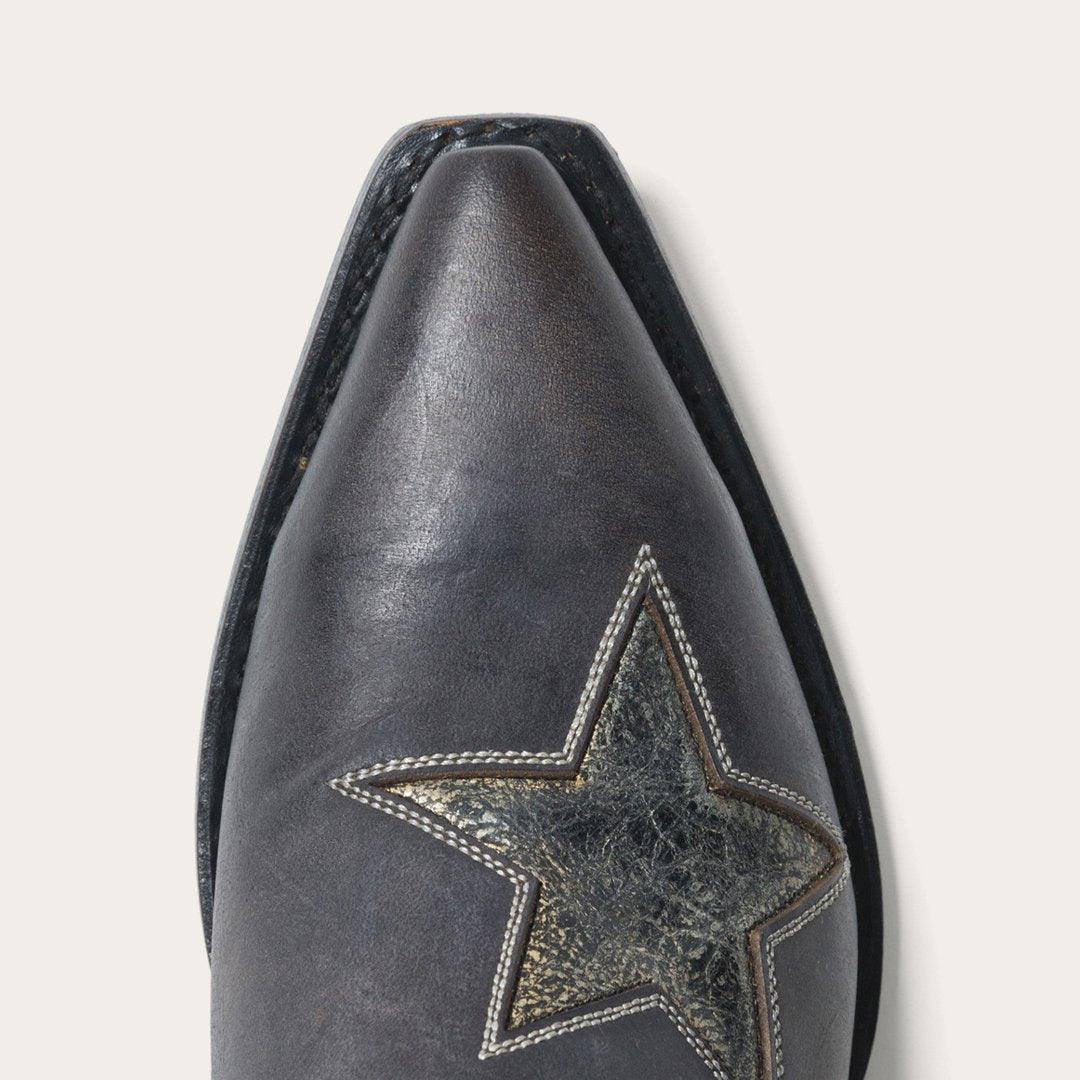 Stetson Star Distressed Black Cowboy Boot - Flyclothing LLC